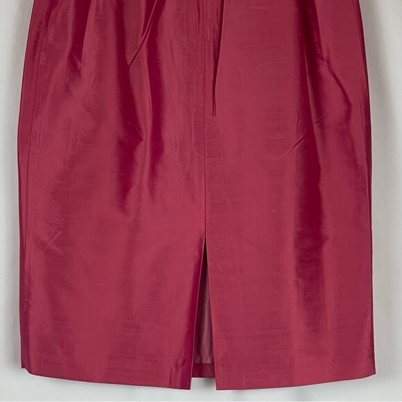 Lafayette 148 New York Pure Pink Silk Party Event Pencil Skirt NWOT Size 6 - Picture 6 of 12